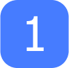 Number 1 on a blue background