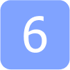 Number 6 on a light blue background